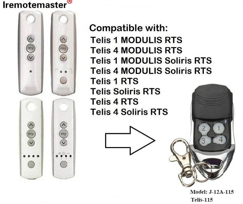 Telis 1RTSの場合TelisSoliris RTS 4RTSガレージドアリモコン433.42MHz